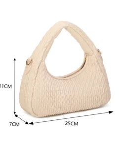RIFLE - Minibag naturale trapuntata con tracolla removibile