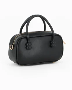 RIFLE - Minibag nera con parte frontale leopardata, tracolla removibile