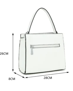 RIFLE - Minibag un manico bianca con tasca posteriore e cinturini con chiusura a girello, tracolla removibile