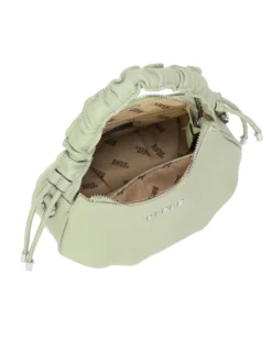 RIFLE - Minibag verde salvia con manico arricciato, tracolla removibile