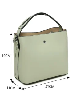 RIFLE - Minibag verde salvia con tre scomparti principali e dettaglio catenina, tracolla removibile