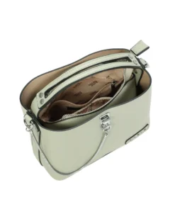 RIFLE - Minibag verde salvia con tre scomparti principali e dettaglio catenina, tracolla removibile