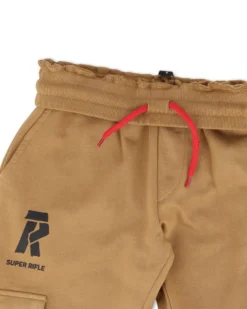 RIFLE - PANTALONE FELPA CON TASCONI MARRONE DA RAGAZZO