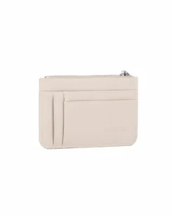 RIFLE - Portacarte taupe con tasca portaspicci e anello portachiavi