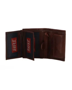 RIFLE - Portafoglio da uomo jeans/cuoio in VERA PELLE