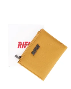 RIFLE - Portafoglio donna senape con logo frontale