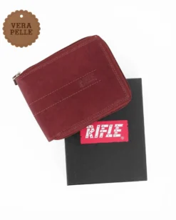 RIFLE - Portafoglio mattone in VERA PELLE con chiusura a zip