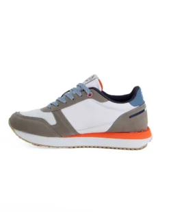 RIFLE - Scarpa bianca con lacci e dettagli colorati