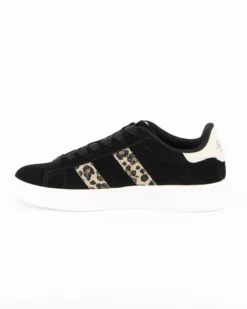 RIFLE - Scarpa sneakers nera da donna con lacci e inserti maculati