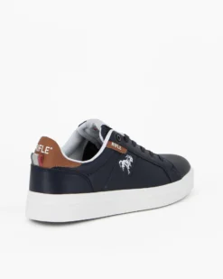 RIFLE - Sneaker blu con patch marrone