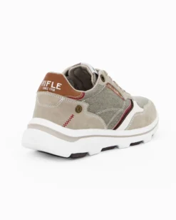 RIFLE - Sneakers beige da uomo con lacci