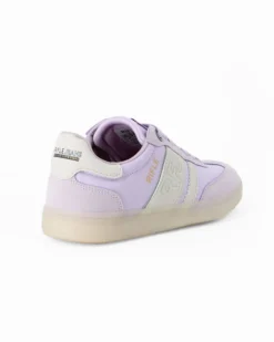 RIFLE - Sneakers lilla da donna con patch posteriore e bande laterali beige