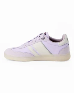 RIFLE - Sneakers lilla da donna con patch posteriore e bande laterali beige