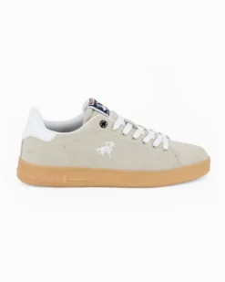 RIFLE - Sneakers panna scamosciata con lacci