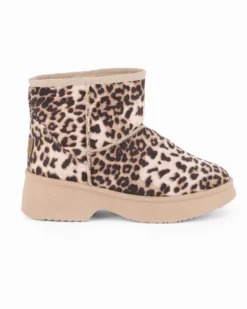 RIFLE - Stivaletto leopardato da donna con pelliccia interna