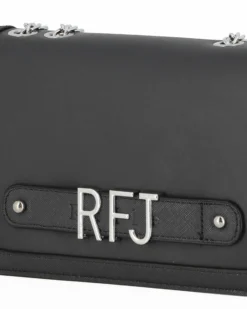 RIFLE - Tracollina nera con lettere logo scorrevoli sulla patta
