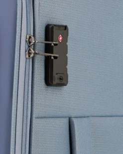 RIFLE - TROLLEY BLU IN TESSUTO CON DOPPIA TASCA FRONTALE, COMBINAZIONE TSA E 4 RUOTE