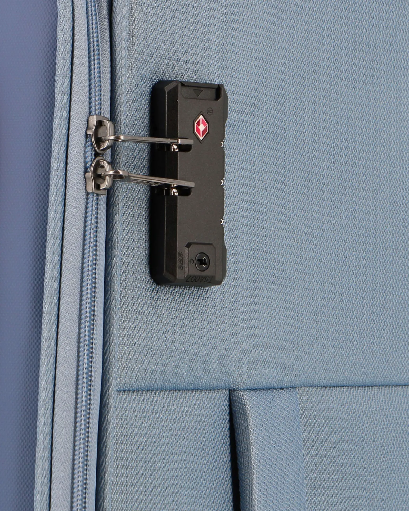 RIFLE - TROLLEY BLU IN TESSUTO CON DOPPIA TASCA FRONTALE, COMBINAZIONE TSA E 4 RUOTE