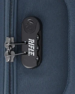 RIFLE - TROLLEY BLU IN TESSUTO CON DOPPIA TASCA FRONTALE E 4 RUOTE