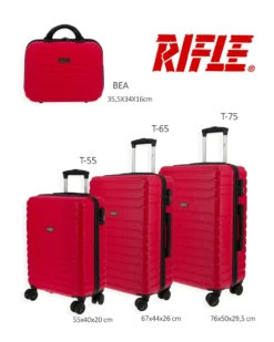 RIFLE - TROLLEY ROSSO IN ABS 4 RUOTE