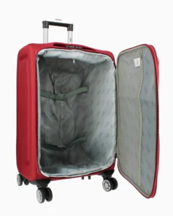 RIFLE - TROLLEY ROSSO IN TESSUTO CON DOPPIA TASCA FRONTALE  E 4 RUOTE