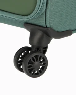 RIFLE - TROLLEY VERDE IN TESSUTO CON DOPPIA TASCA FRONTALE, COMBINAZIONE TSA E 4 RUOTE