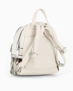 RIFLE - Zaino animalier beige con due scomparti principali e tasca frontale con zip orizzontale