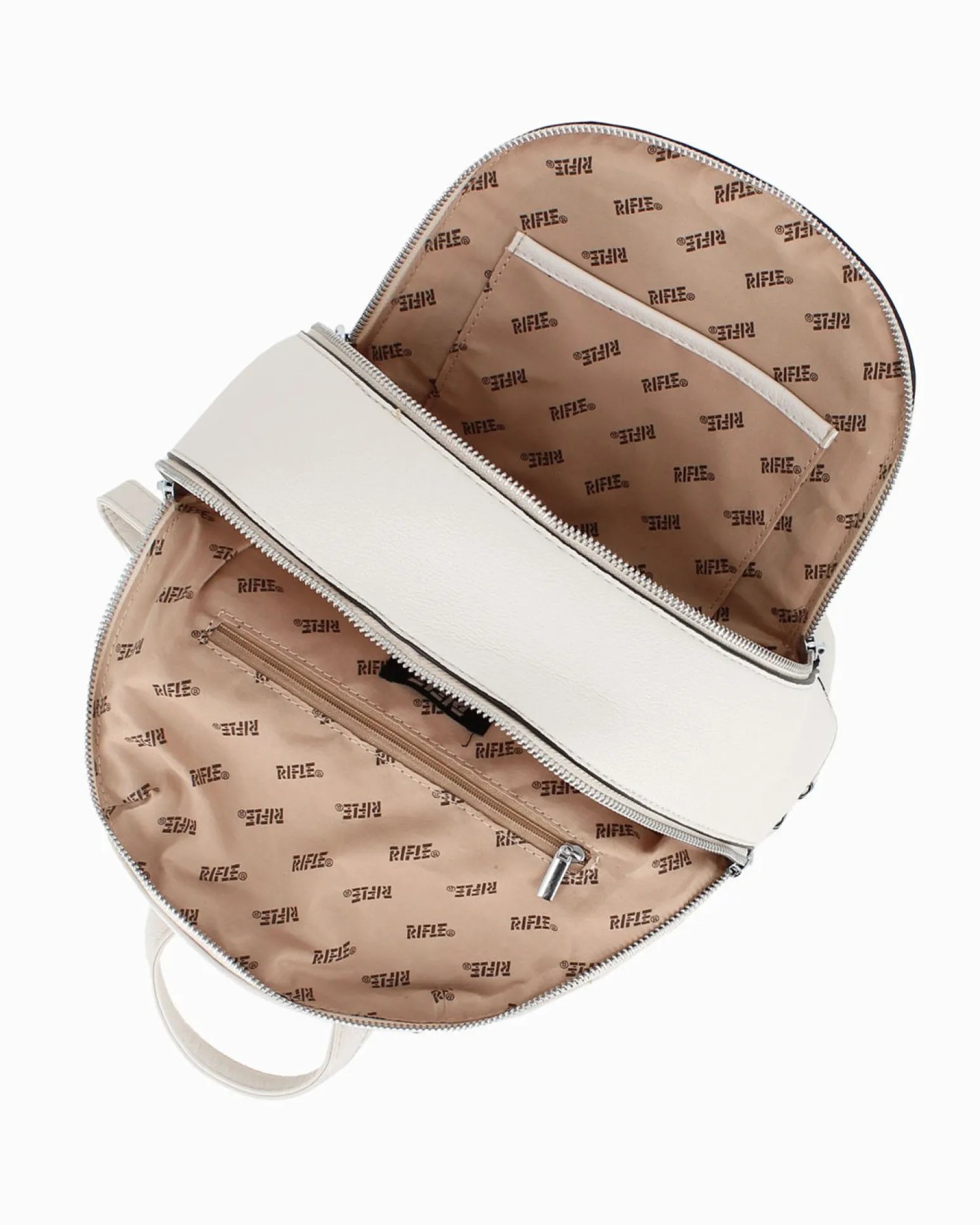 RIFLE - Zaino beige con due scomparti principali e tasca frontale con zip orizzontale