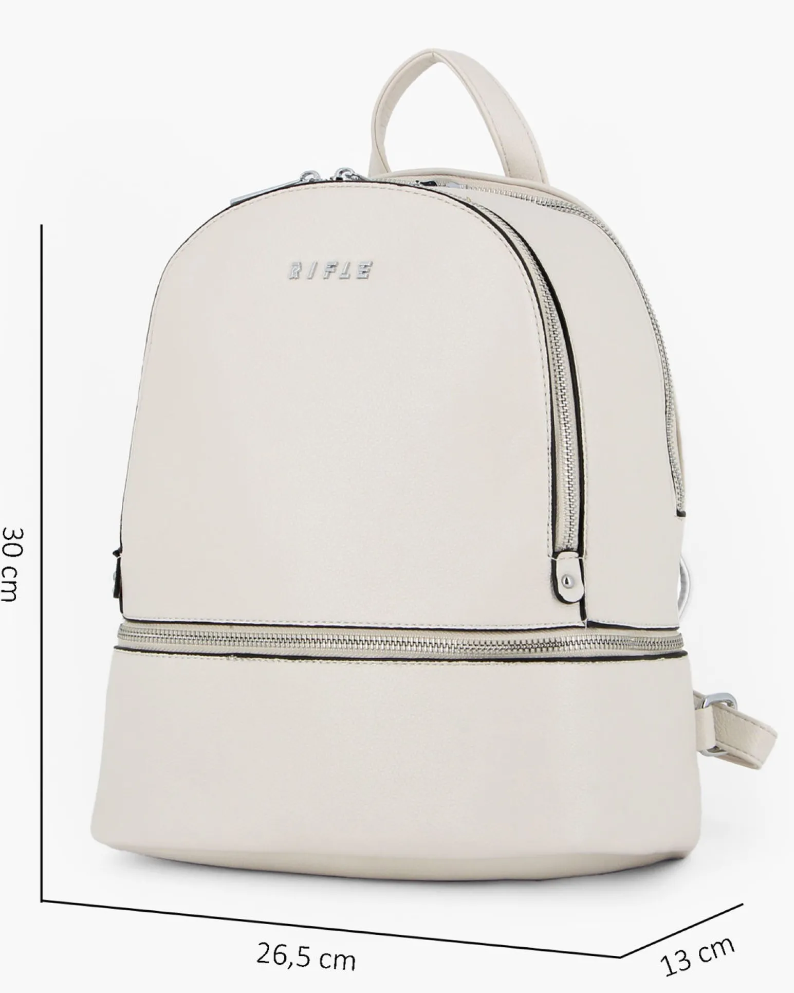 RIFLE - Zaino beige con due scomparti principali e tasca frontale con zip orizzontale
