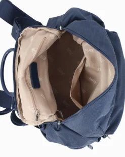 RIFLE - Zaino blu con tasche laterali e manico rigido