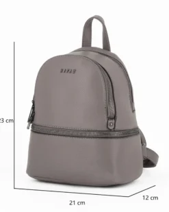 RIFLE - Zaino grigio con due scomparti principali e tasca frontale con zip orizzontale