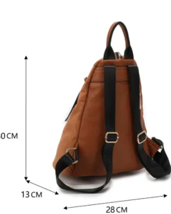 RIFLE - Zaino marrone scamosciato con zip centrale e pulsante a chiusura