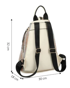 RIFLE - Zaino multicolor effetto intreccio con zip centrale e pulsante a chiusura