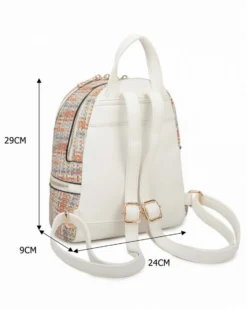 RIFLE - Zaino multicolor effetto intreccio con due scomparti principali e tasca frontale con zip orizzontale