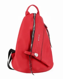 RIFLE - Zaino rosso con zip centrale e pulsante a chiusura