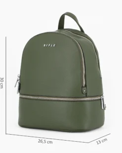 RIFLE - Zaino verde con due scomparti principali e tasca frontale con zip orizzontale