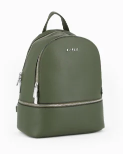 RIFLE - Zaino verde con due scomparti principali e tasca frontale con zip orizzontale