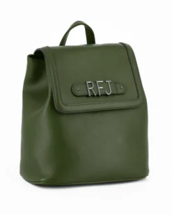 RIFLE - Zaino verde con tre scomparti principali e lettere logo scorrevoli sulla patta