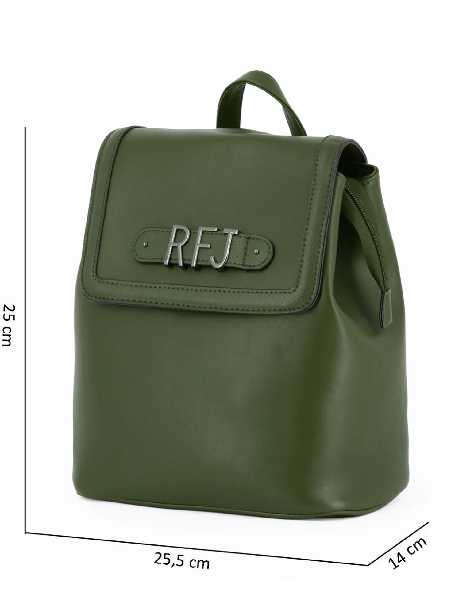 RIFLE - Zaino verde con tre scomparti principali e lettere logo scorrevoli sulla patta
