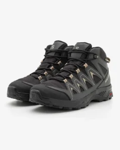 SALOMON - Scarpa alta da trekking uomo nera in GORE-TEX impermeabile e traspirante con intersuola in EVA ammortizzante, numerata 40,5/47,5 - X BRAZE MID GTX