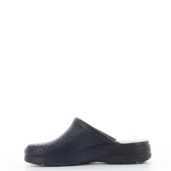 SANITAL LIGHT - Ciabatta sanitaria blu in VERA PELLE, MADE IN ITALY