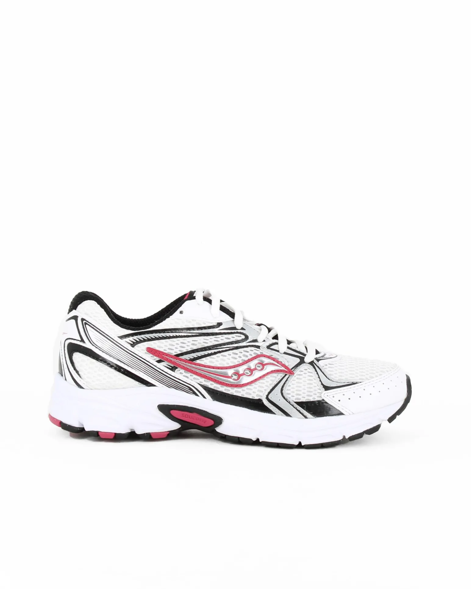 SAUCONY - SCARPA RIDE MILLENNIUM BIANCA CON DETTAGLI ARGENTO E ROSSO
