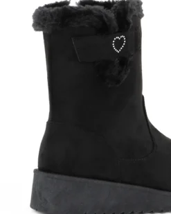 SCATTI -Tronchetto nero da donna con pelo interno e zip laterale