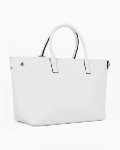 SERGIO TACCHINI - Borsa bianca a mano con tracolla removibile e tasca frontale