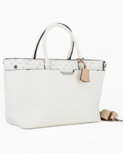 SERGIO TACCHINI - Borsa bianca a mano con tracolla removibile e tasca frontale