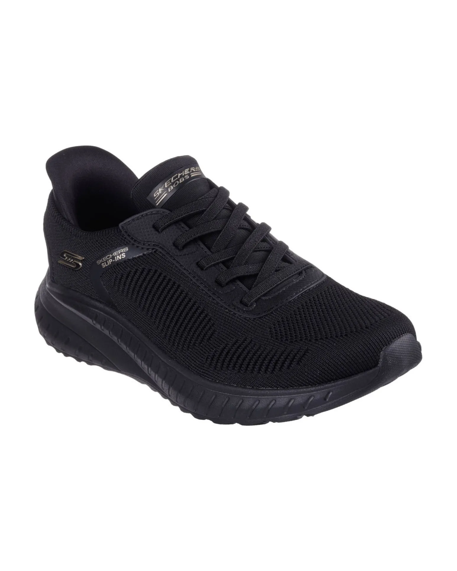 SKECHERS - BOBS SQUAD CHAOS - CURRENT MUSE - Sneakers nera con tomaia in maglia e soletta memory foam