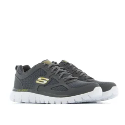 SKECHERS - BURNS - AGOURA - Sneakers grigia con tomaia in tessuto e pelle