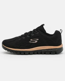 SKECHERS GRACEFUL - GET CONNECTED - Sneakers nera con motivo a zigzag e soletta ammortizzata memory foam