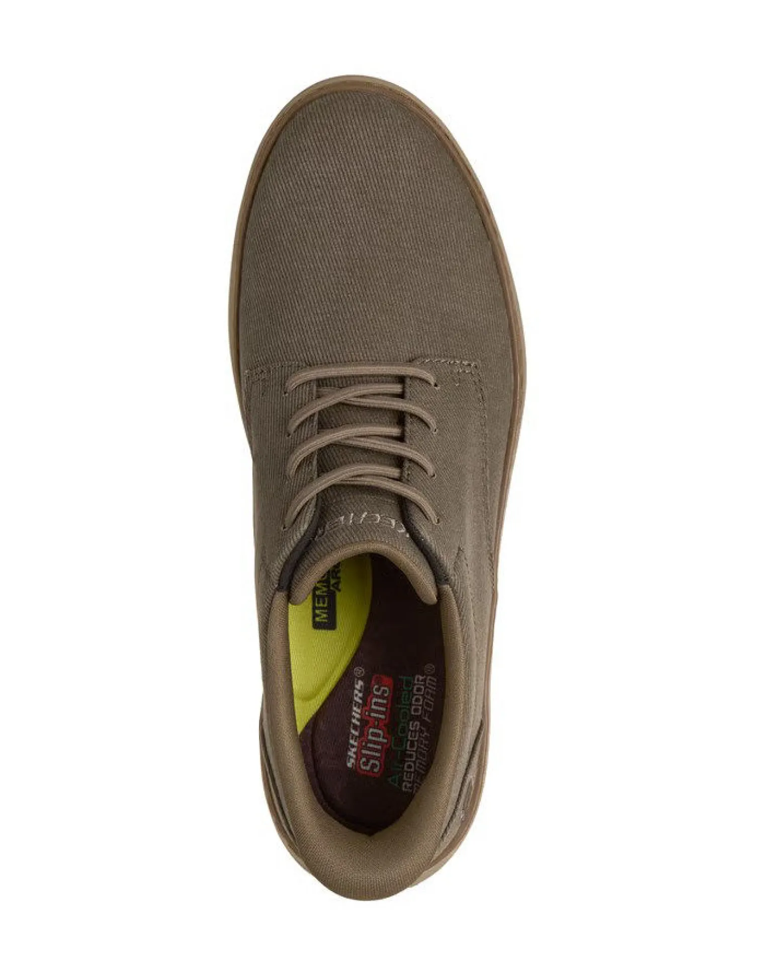 SKECHERS - HYLAND - JUSTINO - Scarpa taupe da uomo con tomaia in tela e lacci elastici fissi