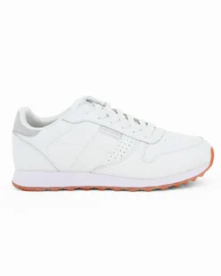 SKECHERS OLD SCHOOL COOL - Sneakers da donna bianca con dettagli argento glitter e soletta in memory foam traspirante